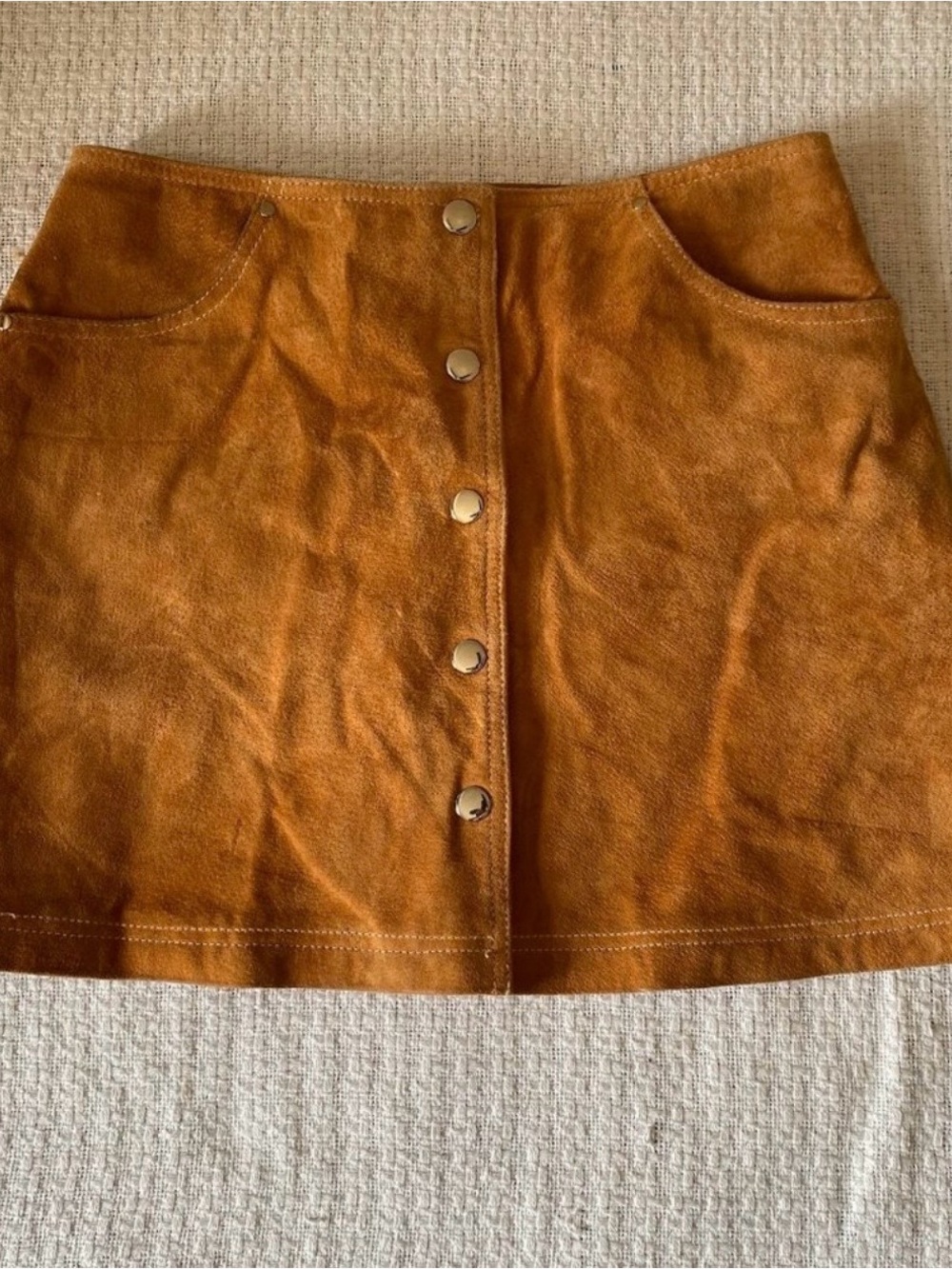 Forever 21 Suede-Look Mini Skirt in Cognac - Picture 3 of 5